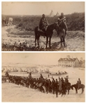 Two Original Wounded Knee Photographs From 1890-1891, at the Time of the Massacre -- One Photograph Shows Cheyenne Cavalry, Recruited by the U.S. Military to Fight Their Enemy, the Sioux